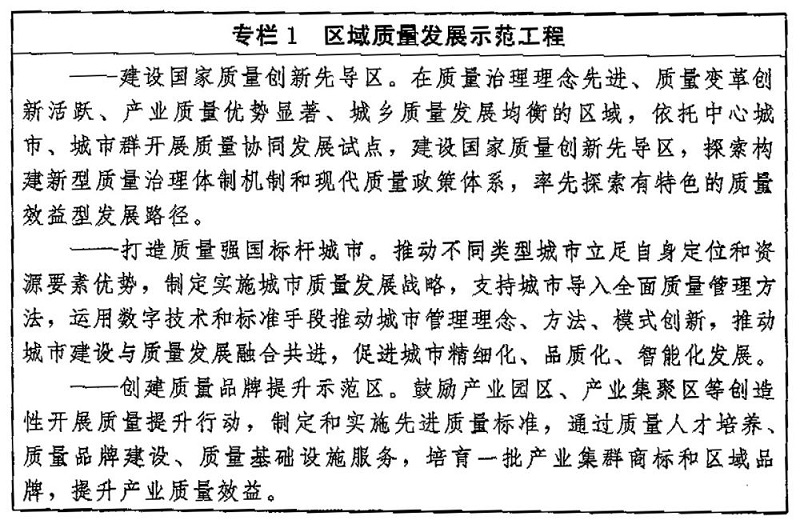 中共中央 国务院印发《质量强国建设纲要》（专栏1）新华社发