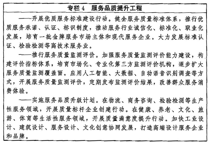 中共中央 国务院印发《质量强国建设纲要》（专栏4）新华社发