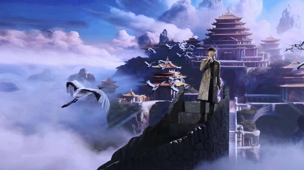 全球华语IP盛典现场的“中国风”表演。（受访方供图）